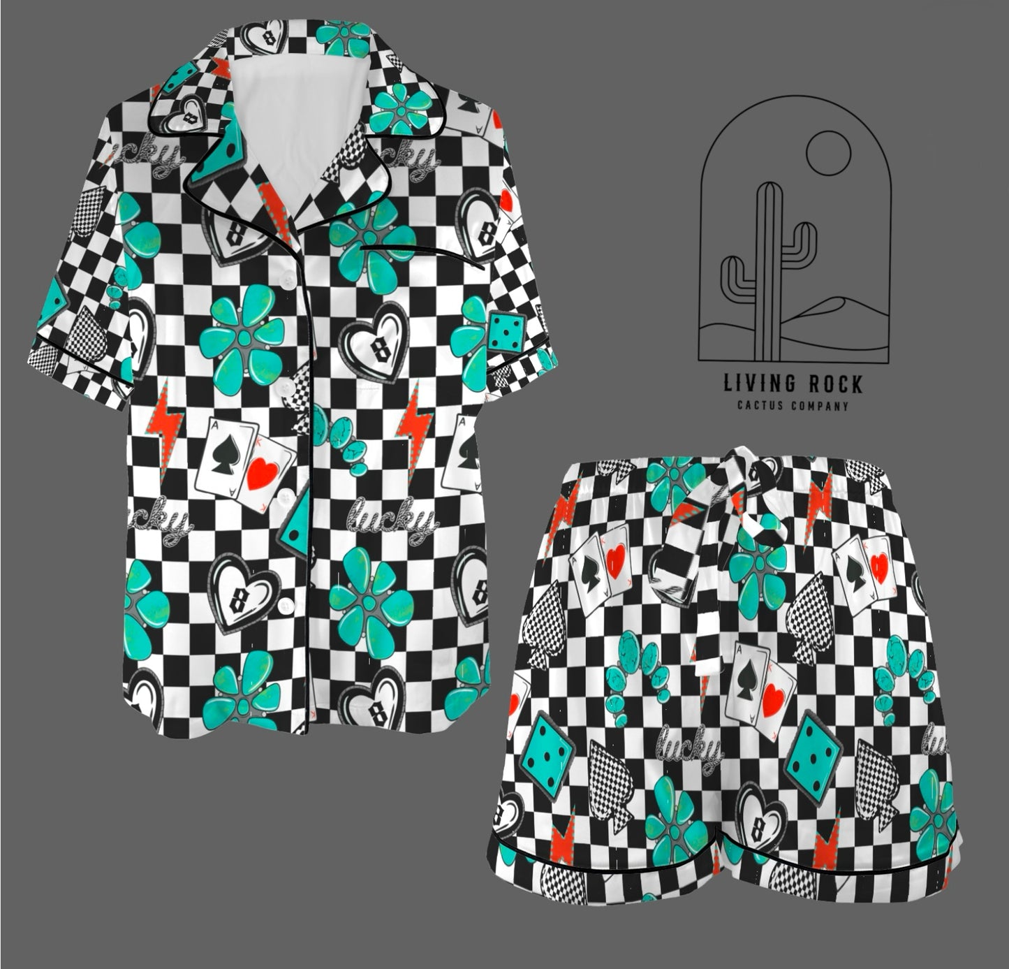 Satin PJ Set-Punchy Western