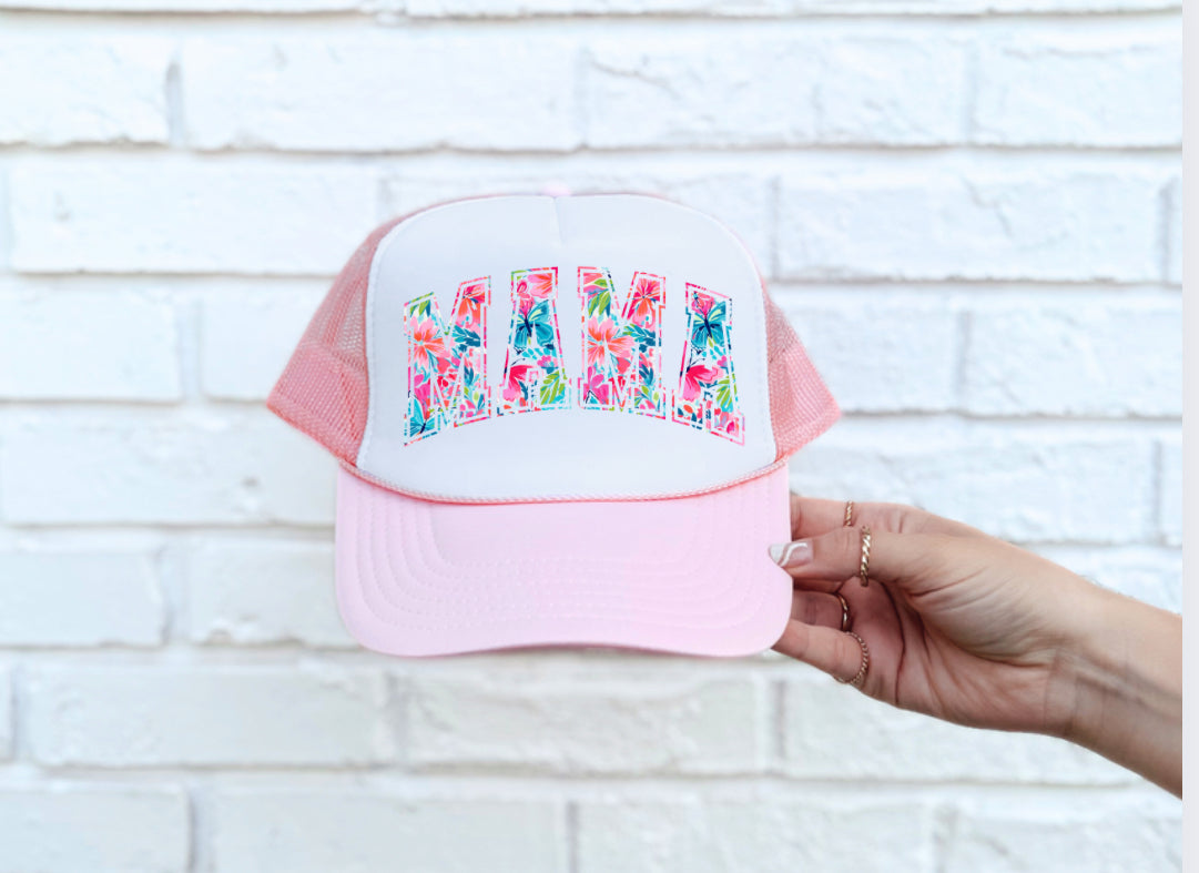 FLORAL MAMA TRUCKER HAT