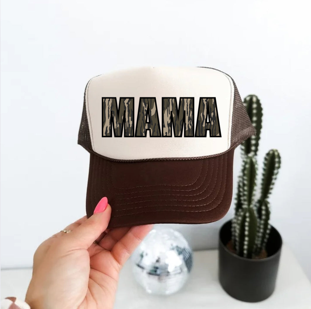 CAMO MAMA TRUCKER HAT