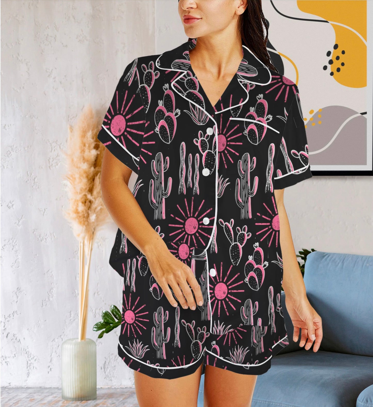 Satin PJ Set -Cactus