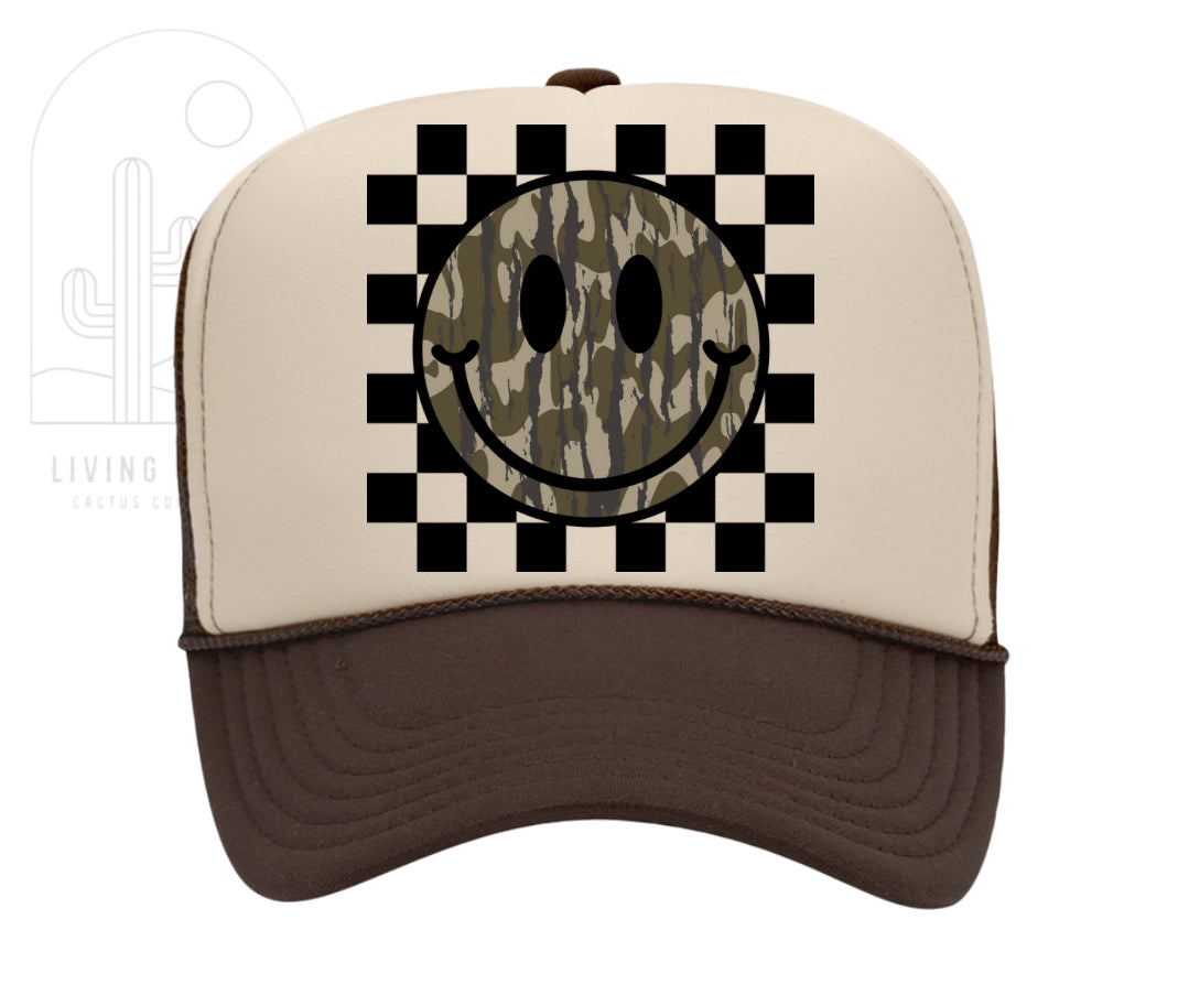 HAPPY CAMO TRUCKER HAT