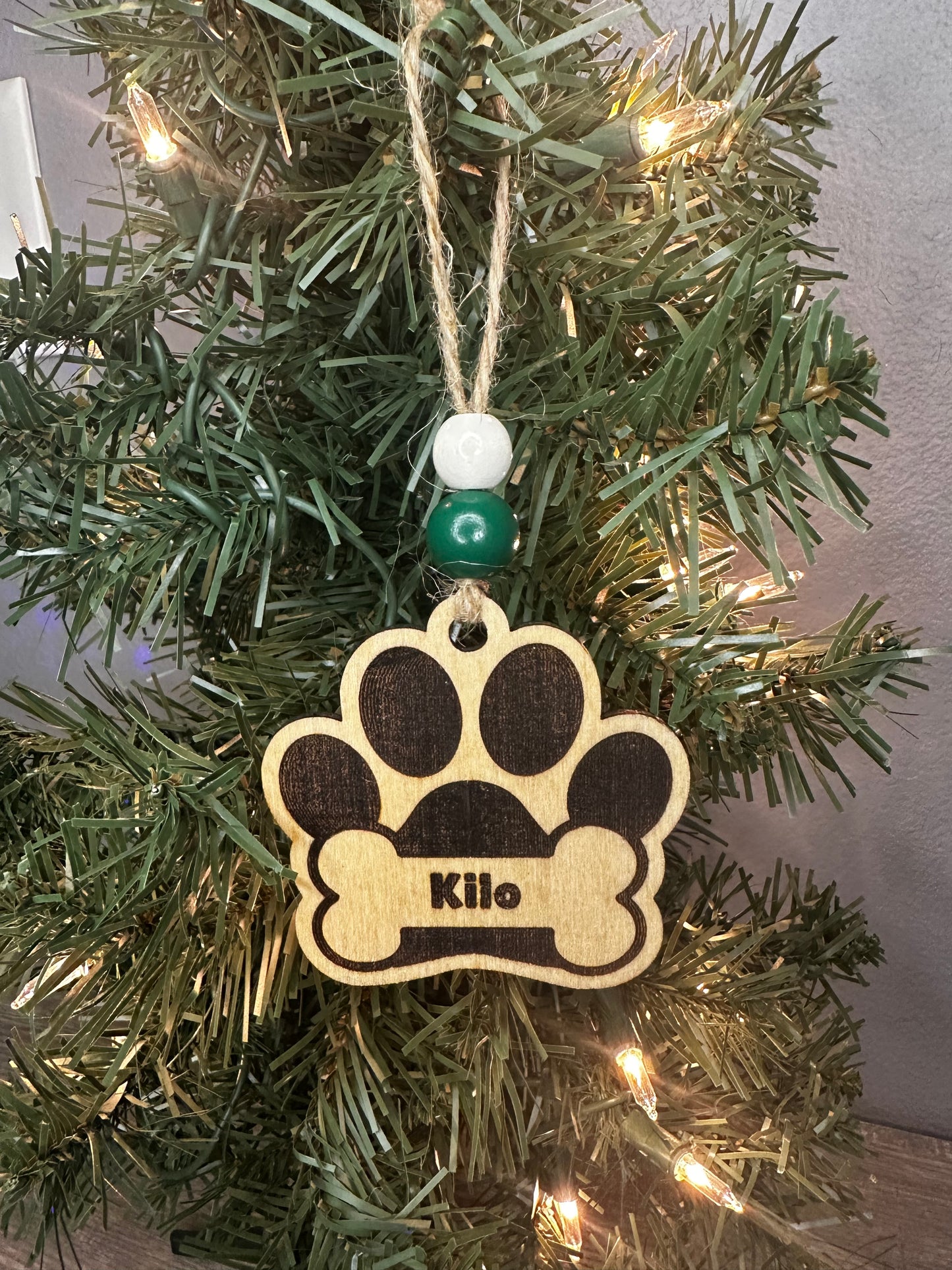 Dog Paw Christmas ornament