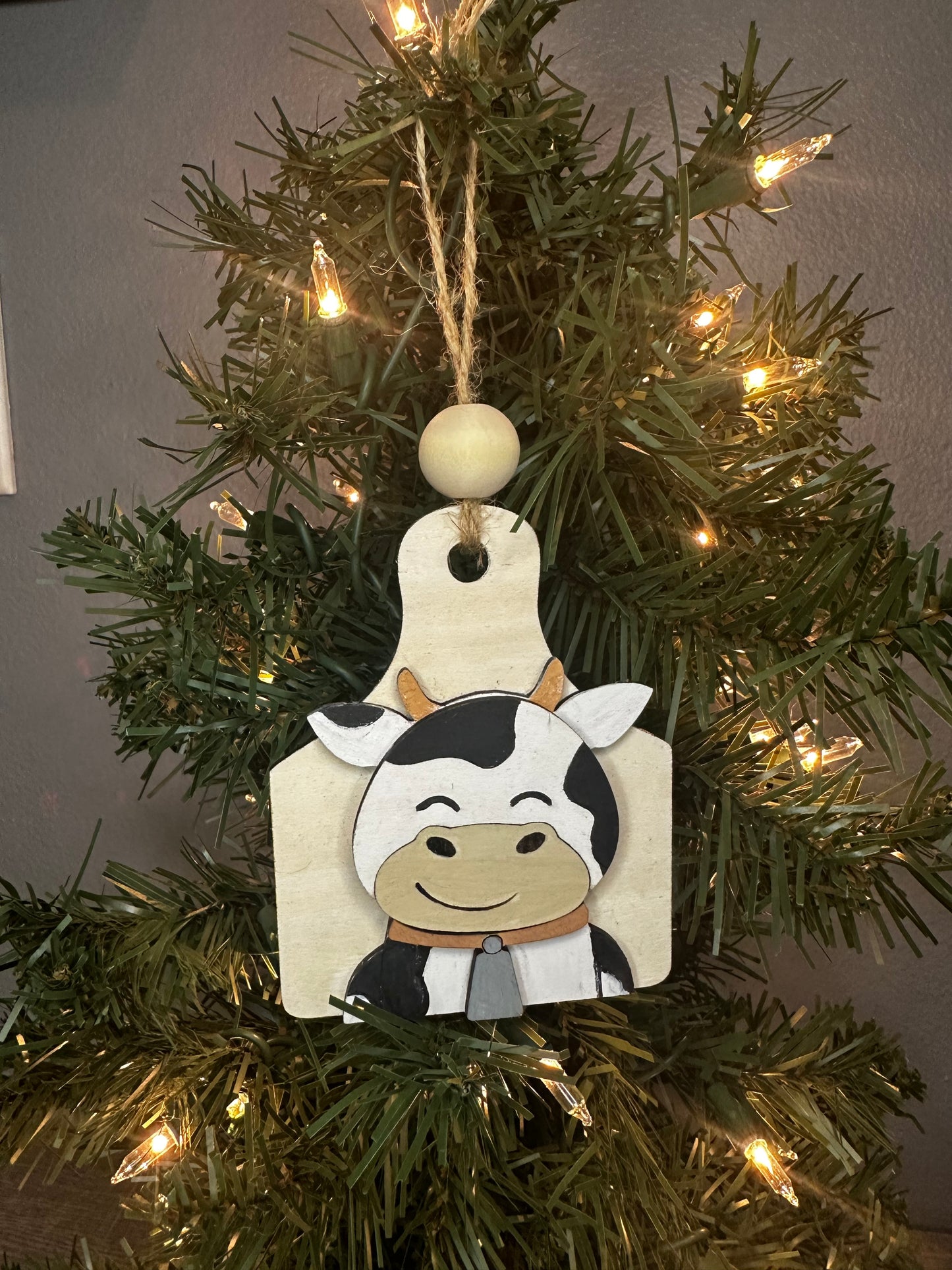 Cow Tag ornament