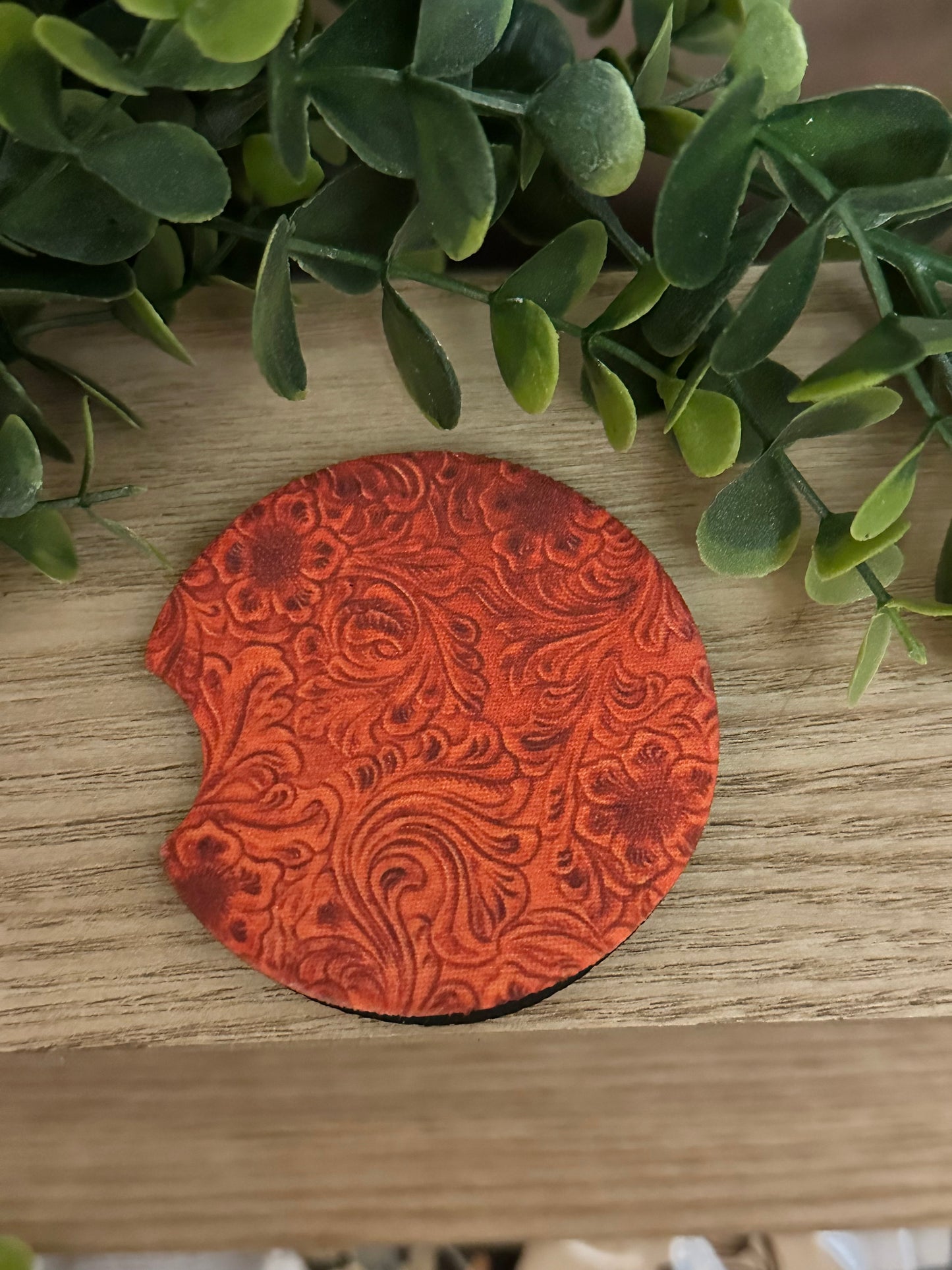 Tooled Leather Car Coasters