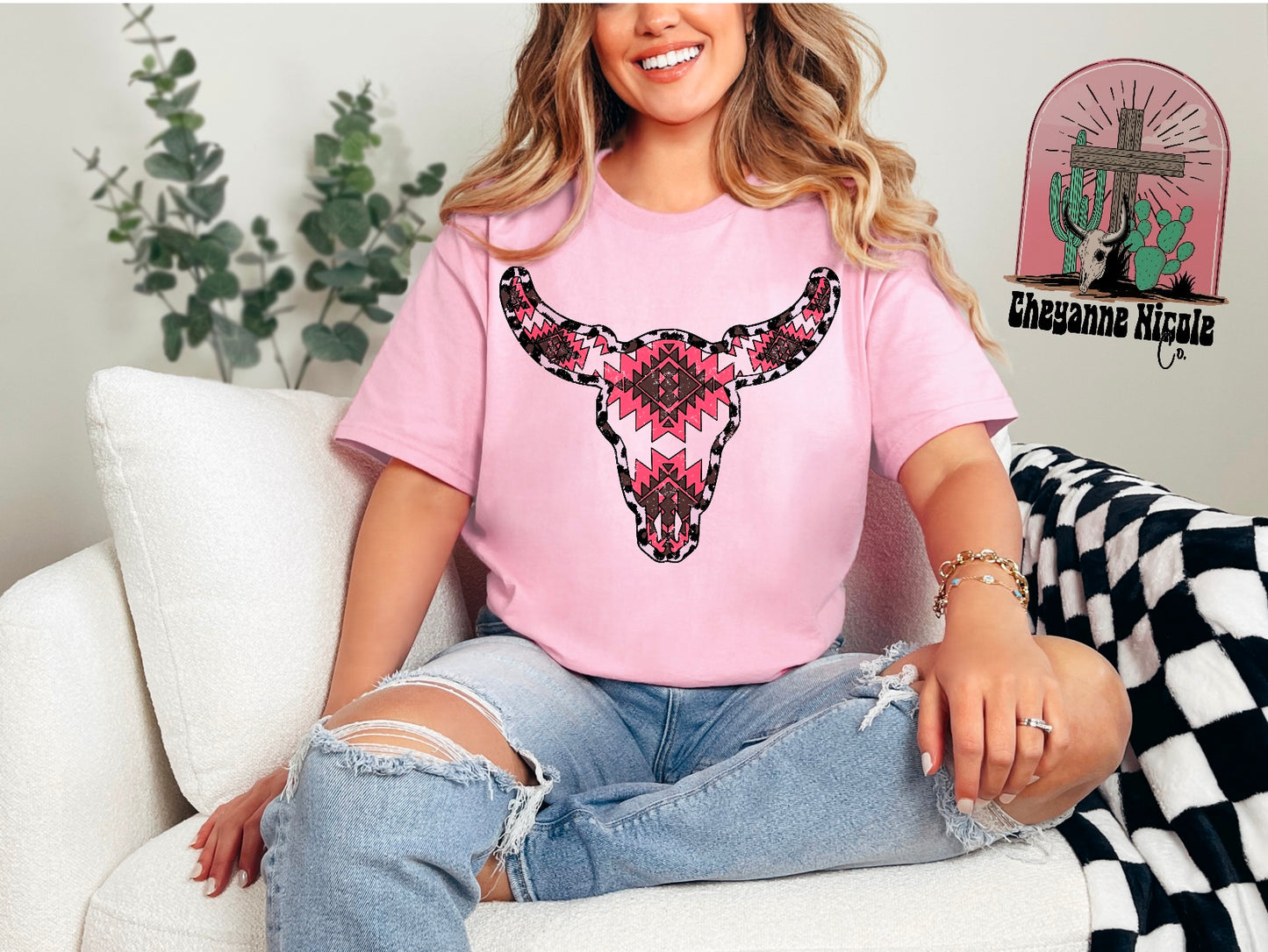 Pink Aztec Bull