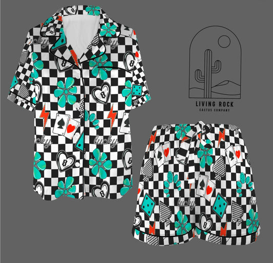 Satin PJ Set-Punchy Western