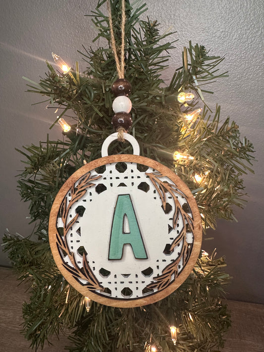 Letter Christmas ornament