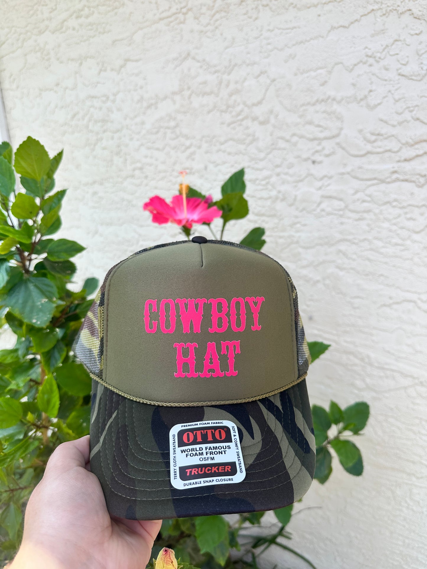 PINK COWBOY HAT TRUCKER HAT
