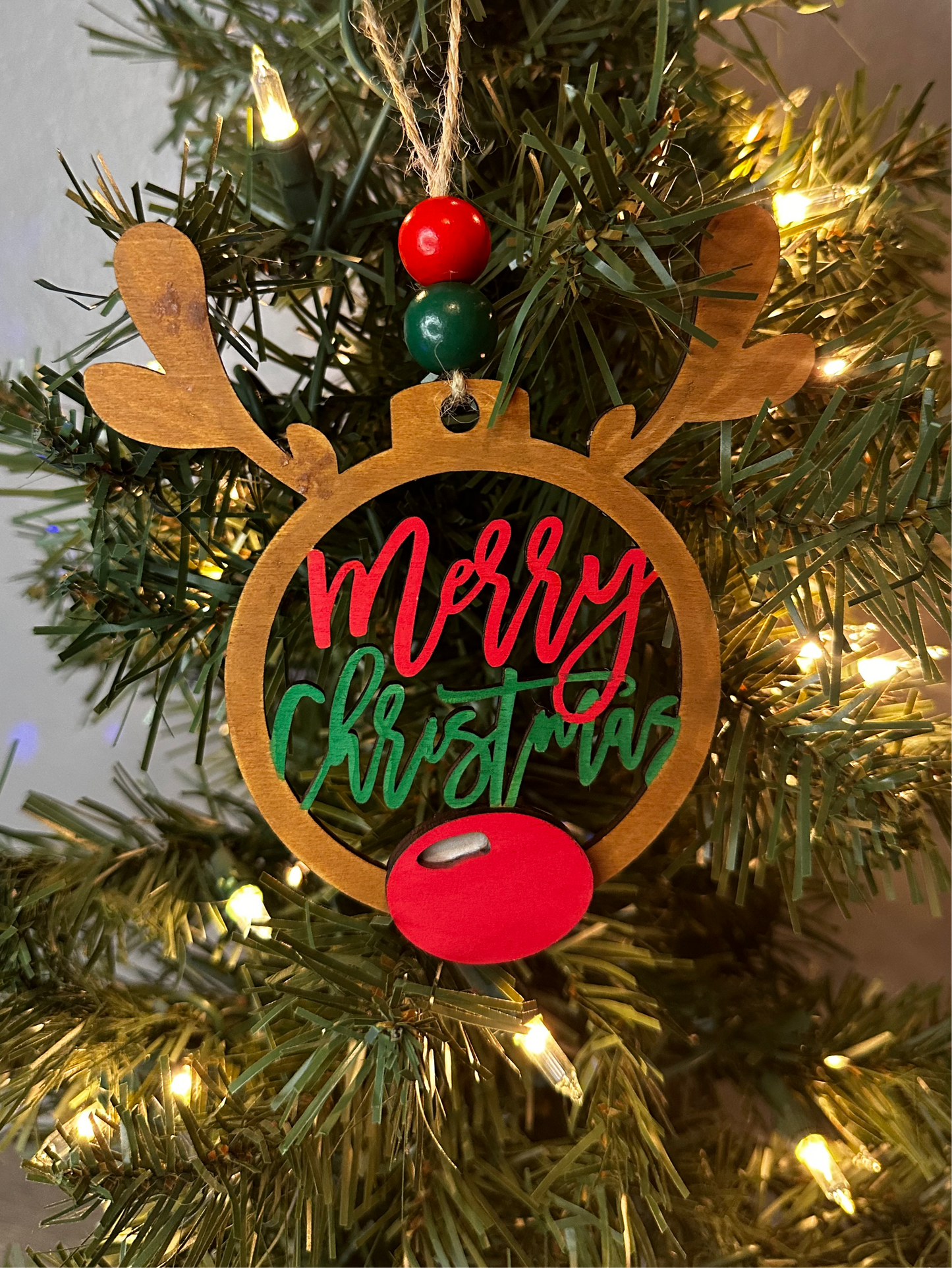 Merry Christmas Reindeer Christmas ornament