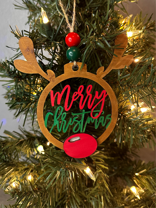 Merry Christmas Reindeer Christmas ornament