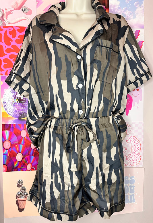 Satin PJ Set - Bottomland Camo