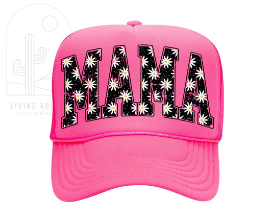 BLACK DAISY MAMA TRUCKER HAT